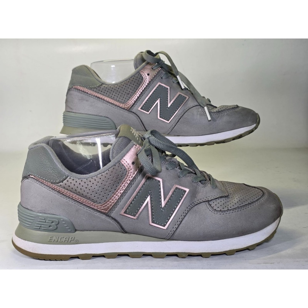 New Balance 574 ENCAP Women's Sneakers Size 10‎ Green Leather Mesh Casual Shoes